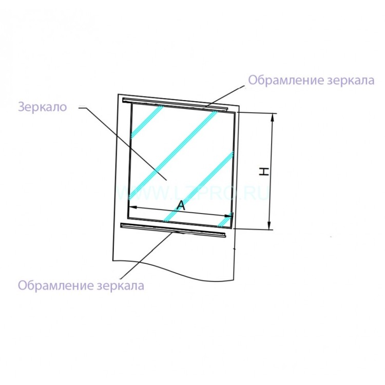 Обрамление зеркала (к-т: 2шт.) нерж.сталь шлиф. L-1096 мм ZAA403Z1/DP