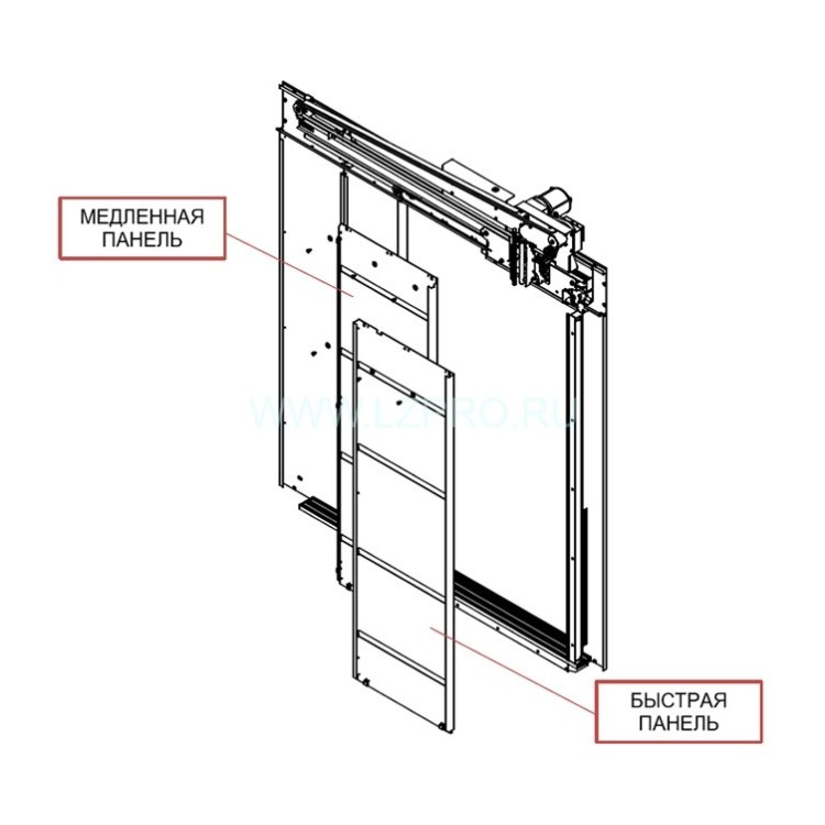 Комплект створок дверей кабины TLD PRIMA-S RH OP-900 mm Otis