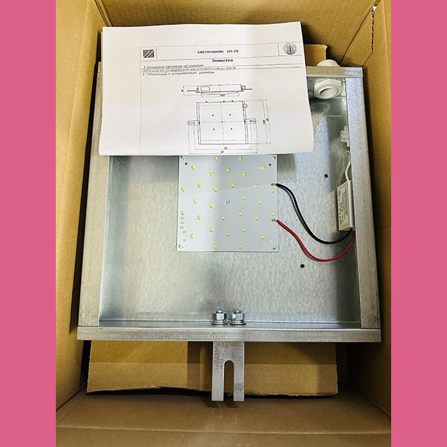 Светильник светодиодный СП-79 (280х387х58мм) 10Вт для грузовых лифтов (аналог СГЛ-2)
