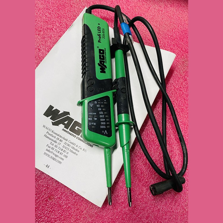 Индикатор уровня напряжения Profi LED+, 2-пол, с LED-экраном, щупы 4мм 206-806 Wago