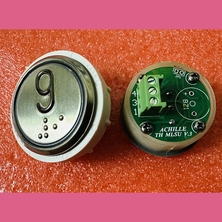 Кнопочный модуль 9 с кодом Брайля, синяя подсветка, MLSU, Achille light VEGA