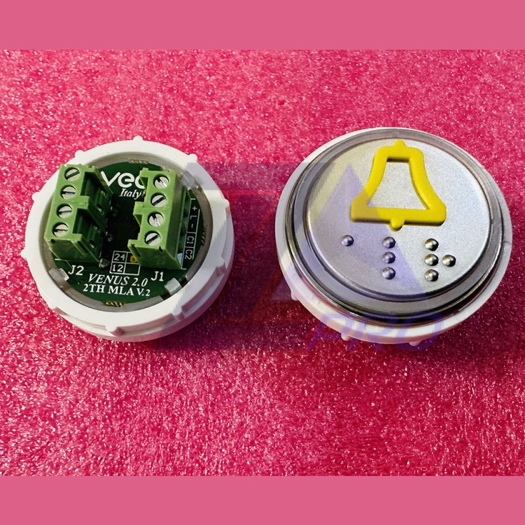 Модуль кнопочный с кодом Брайля разъем 2TH MLA V.2 "колокольчик"  Venus Vega