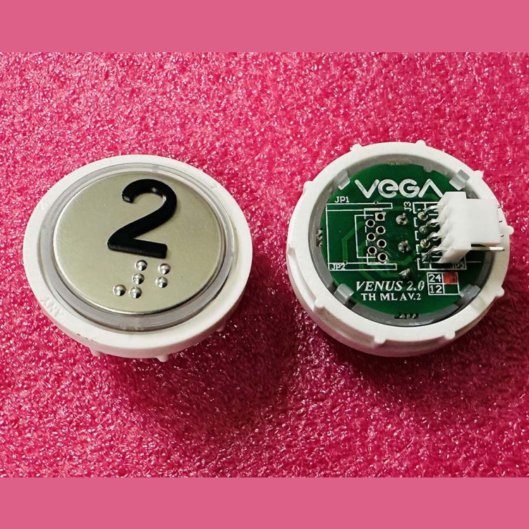 Модуль кнопочный с кодом Брайля красная подсветка MLA разъем AMP "2" Venus Vega