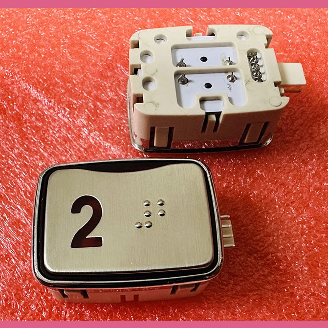 Модуль кнопочный красная подсветка код брайля AK-25B "2" AEN04C049*A Sigma