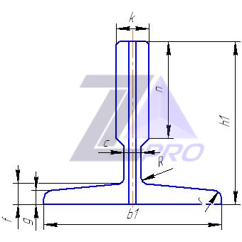 Лифтовая направляющая Т70-1/A b1=70мм h1=65мм k=9мм