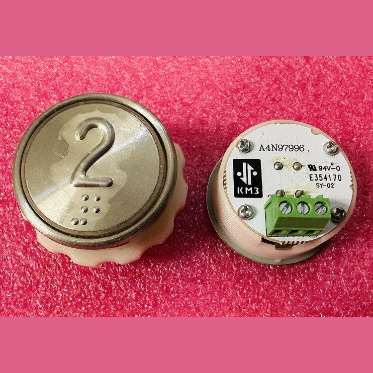 Кнопочный модуль с шрифтом Брайля "2" разъём под винт A4N97996 MA2D04-D-R-02 КМЗ