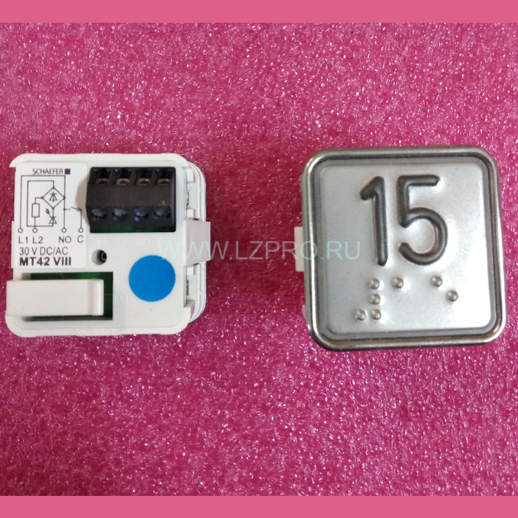 Модуль кнопочный "15" синяя подсветка MT42 VIII Schaefer