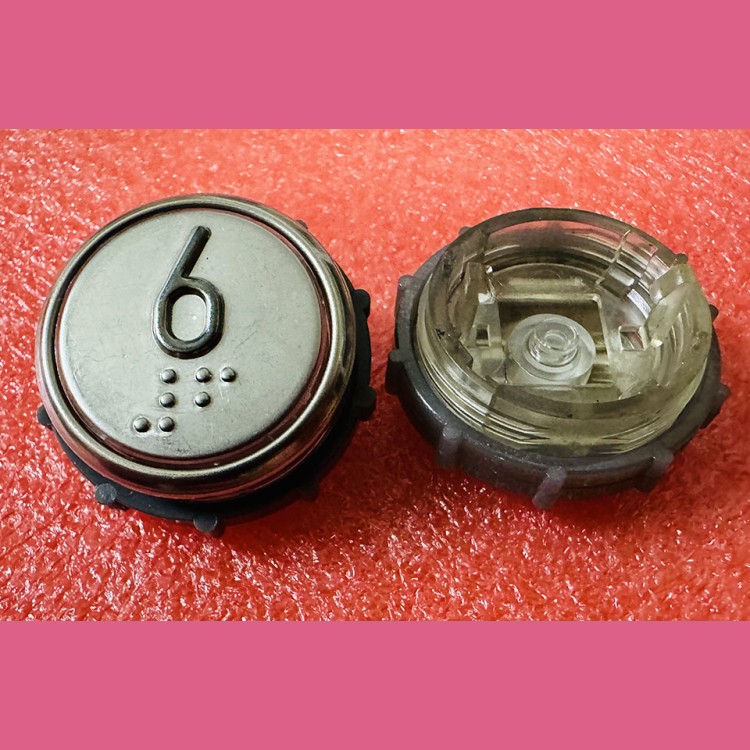 Модуль кнопочный круглый 6 с гайкой без платы ВКЛ13А-7П (7-4П)