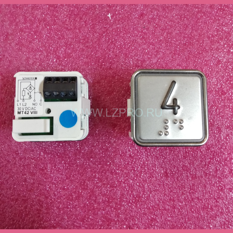 Модуль кнопочный "4" синяя подсветка MT42 VIII Schaefer