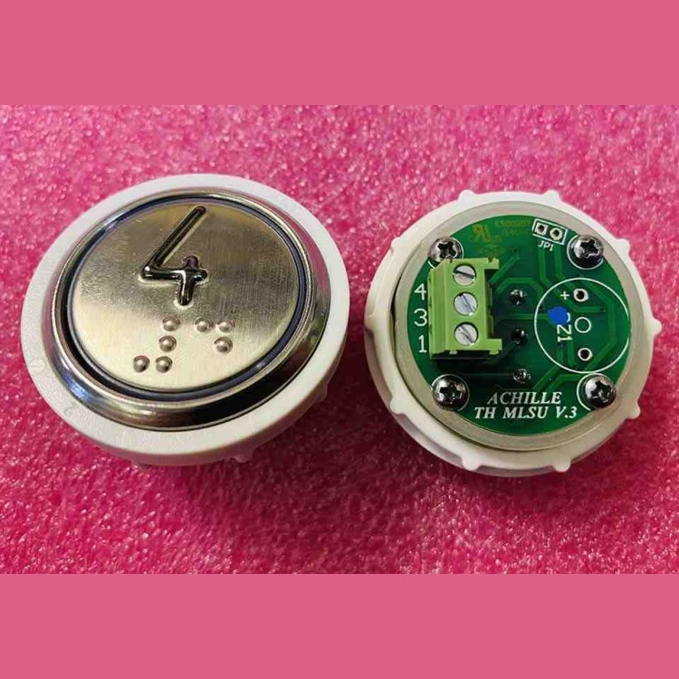 Кнопочный модуль 4 с кодом Брайля, синяя подсветка, MLSU, Achille light VEGA