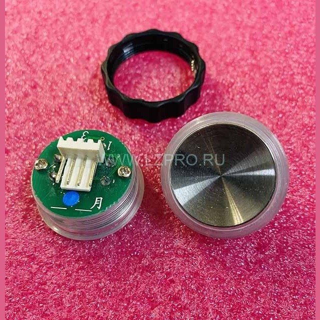 Кнопка BR27B (с круговой синей подсветкой, шлифованная, разъем AMP) XAA323CY5A XIZI Otis